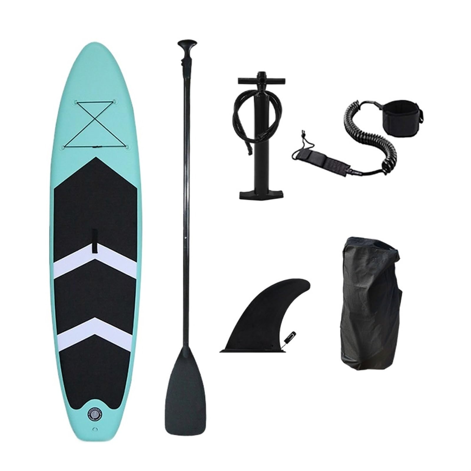 Inflable Barco Inflable Stand Up Paddle Board Tabla de Surf Deporte Surf Set con Tabla de Paddle Cola Aleta Cuerda Inflador y Bolsa Cómoda (Azul)