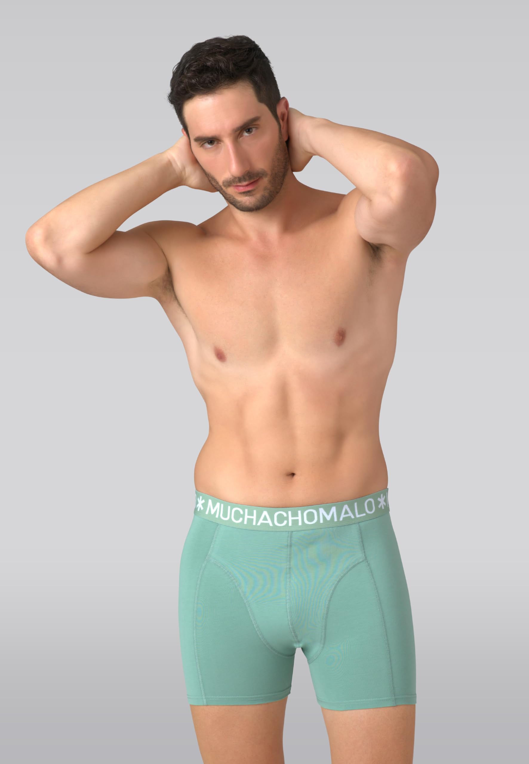 Muchachomalo Uomo Boxer 7-Pack, Tinta Unita, Cotone, Fascia Elastica