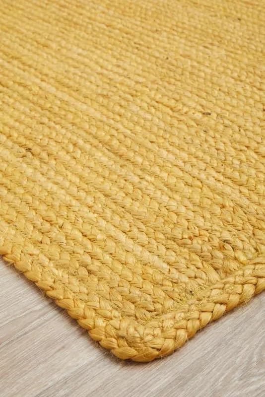 Handmade Jute Area Rug Solid Color Natural Fiber Indoor Carpet for Living Room Bedroom Entryway Flat Woven Durable Floor Rug