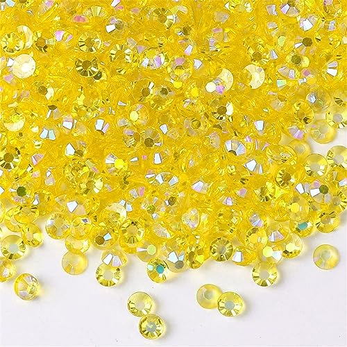 3000 Pieces SS6 2mm Flatback Rhinestones AB Clear Round Gems Crystals for Nail Art DIY Crafts Clothes Shoes Bags Transparent Citrine AB
