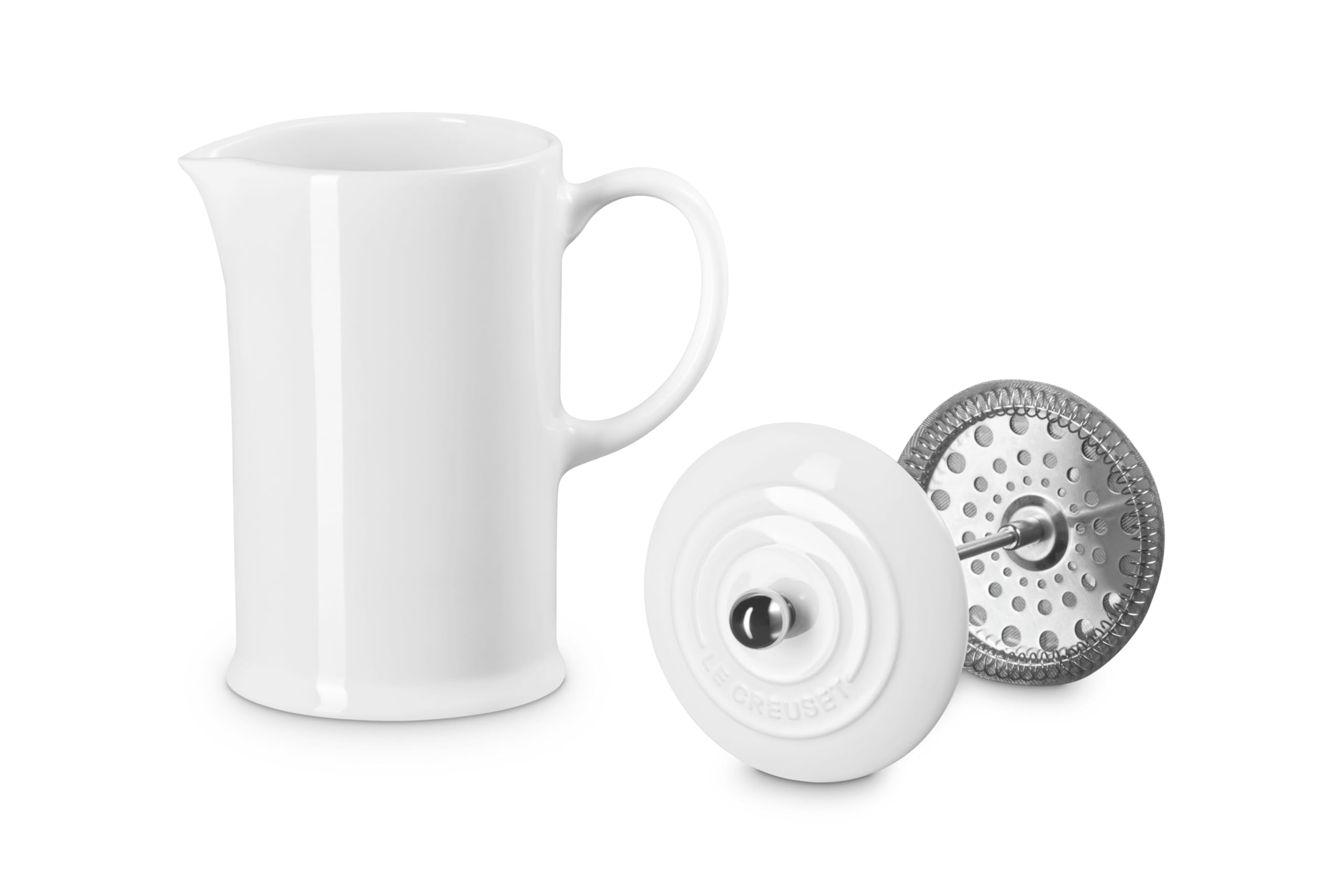 Le Creuset Stoneware French Press, 34 oz., White