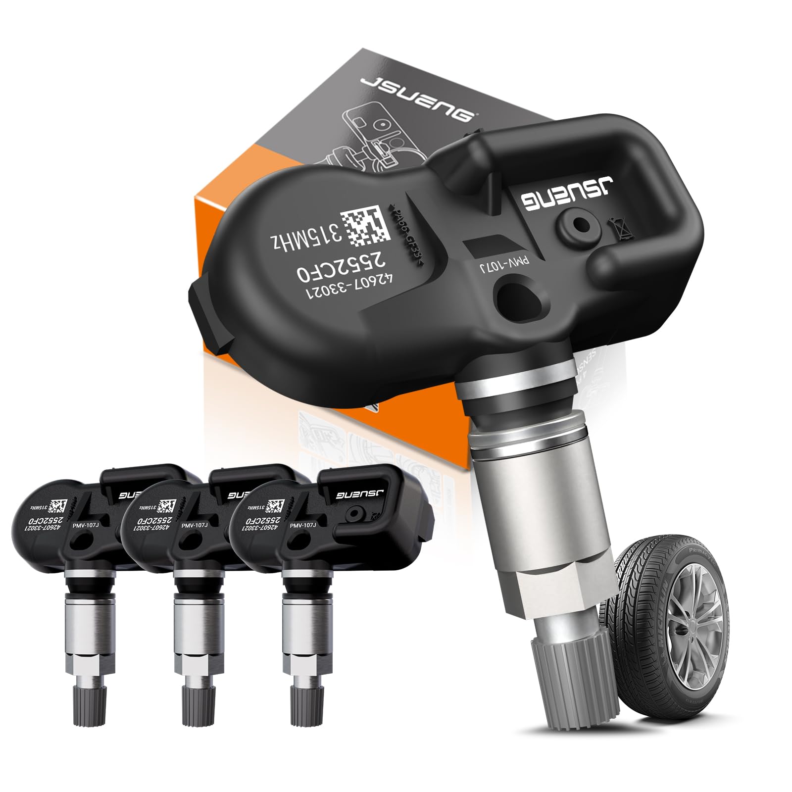 Jsueng TPMS Sensor Lexus Toyota 4-Pack,315MHzTire Pressure Monitoring Sensor fit for Pontiac Toyota Camry rav4 Scion Yaris Corolla,Replaces# 42607-33011 PMV-107J 42607-33021 42607-06011