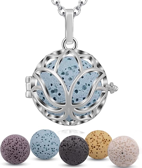 INFUSEU Aromatherapy Necklace Essential Oil Diffusers Pendant Four-Pointed Star I Miss You All The Time Jewelry Vegan Unusual Gifts for Women Her