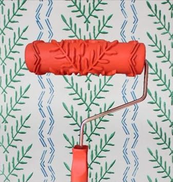 Greek Art 7" DIY Patterned Paint Roller Decorative Rubber Roller Decorative Art Roller Texture Roller with Plastic Handle - More Than 300 Patterns Pattern AG1