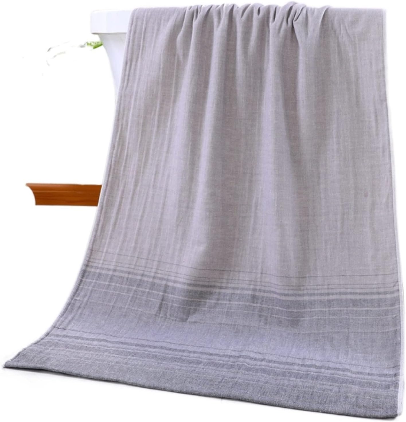 Bath towel sets Women Men Honeycomb Pure Cotton Hand Face Bath Towel Terry 70 * 140 Cm For Bathroom(Gray)
