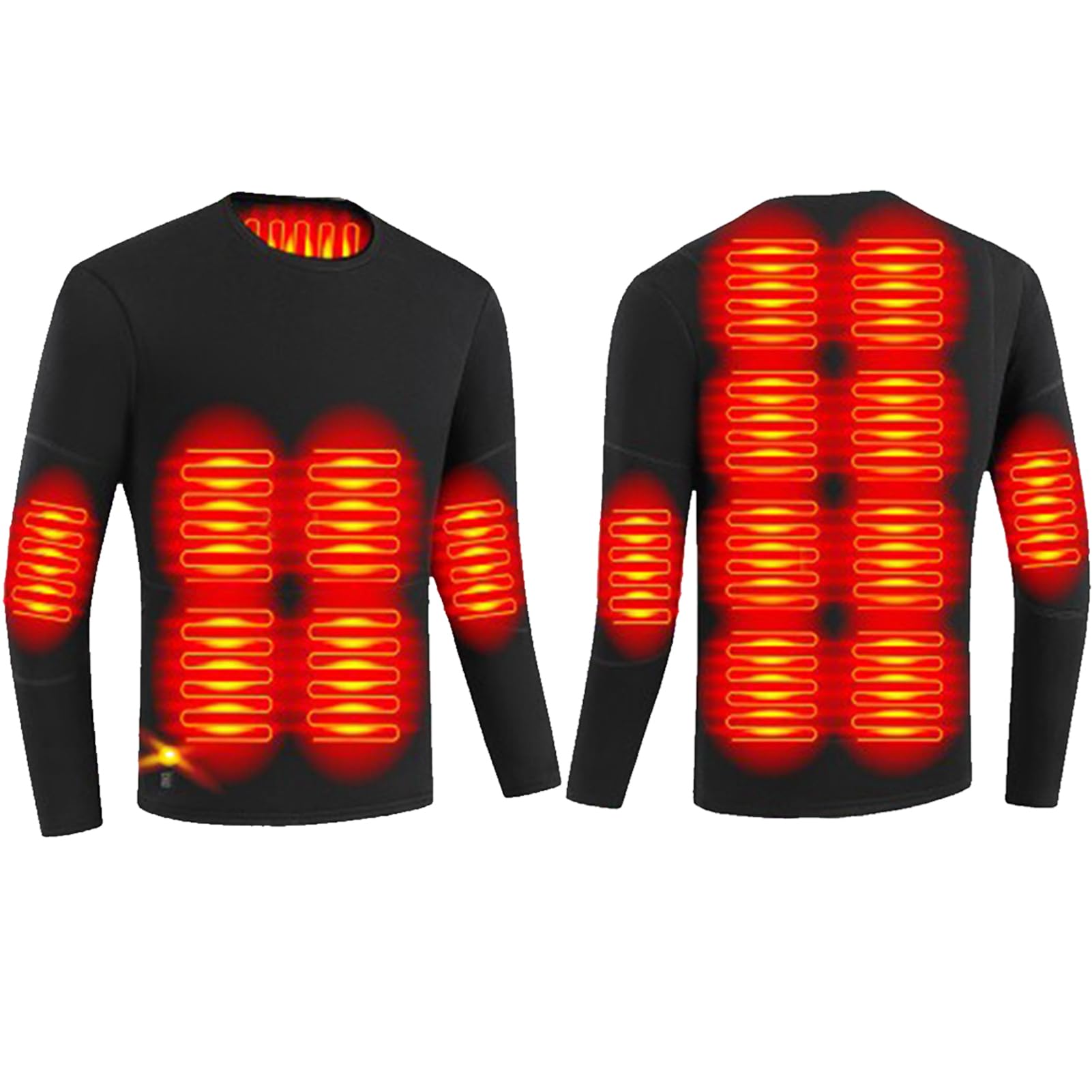 Hommes sous-Vêtements Chauffants Hommes Hauts Thermiques Électriques Chemises Thermiques 16 Zones Couche De Base Doublée De Polaire Chauffante pour Temps Froid