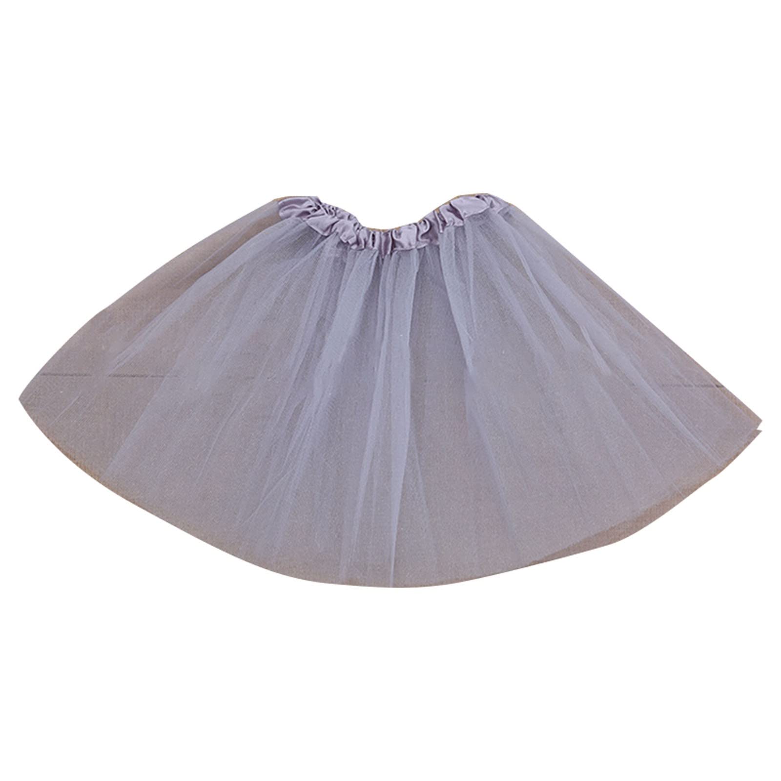 Baby Girls 3 Layered Tutu Skirt Toddler Girls Tulle Mini Tutus Mesh Skirts Ballet Dance Skirt Party (Grey, 2-8 Years)