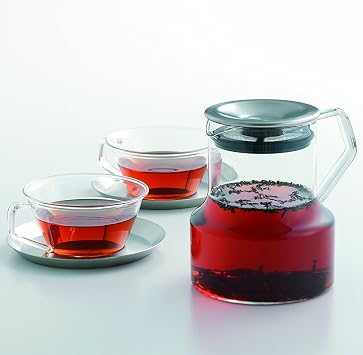 KINTO KINTO Cast One-Touch Teapot 450ml Heat Resistant Glass Black Tea Microwave and Dishwasher Safe 23087