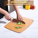 BESTCOOK Wood Cutting Board for Kitchen, High Density Non-Porous Wooden Fiber Chopping Board, BPA Free, Dishwasher Safe, Knife Friendly, Eco-Friendly, Reversible for Cutting Meat Bread Fruit, Natural