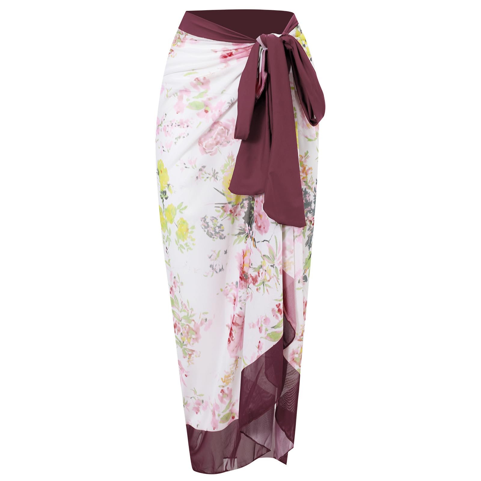 Robe de plage pour piscine et fête d'été avec jupe enveloppante imprimée