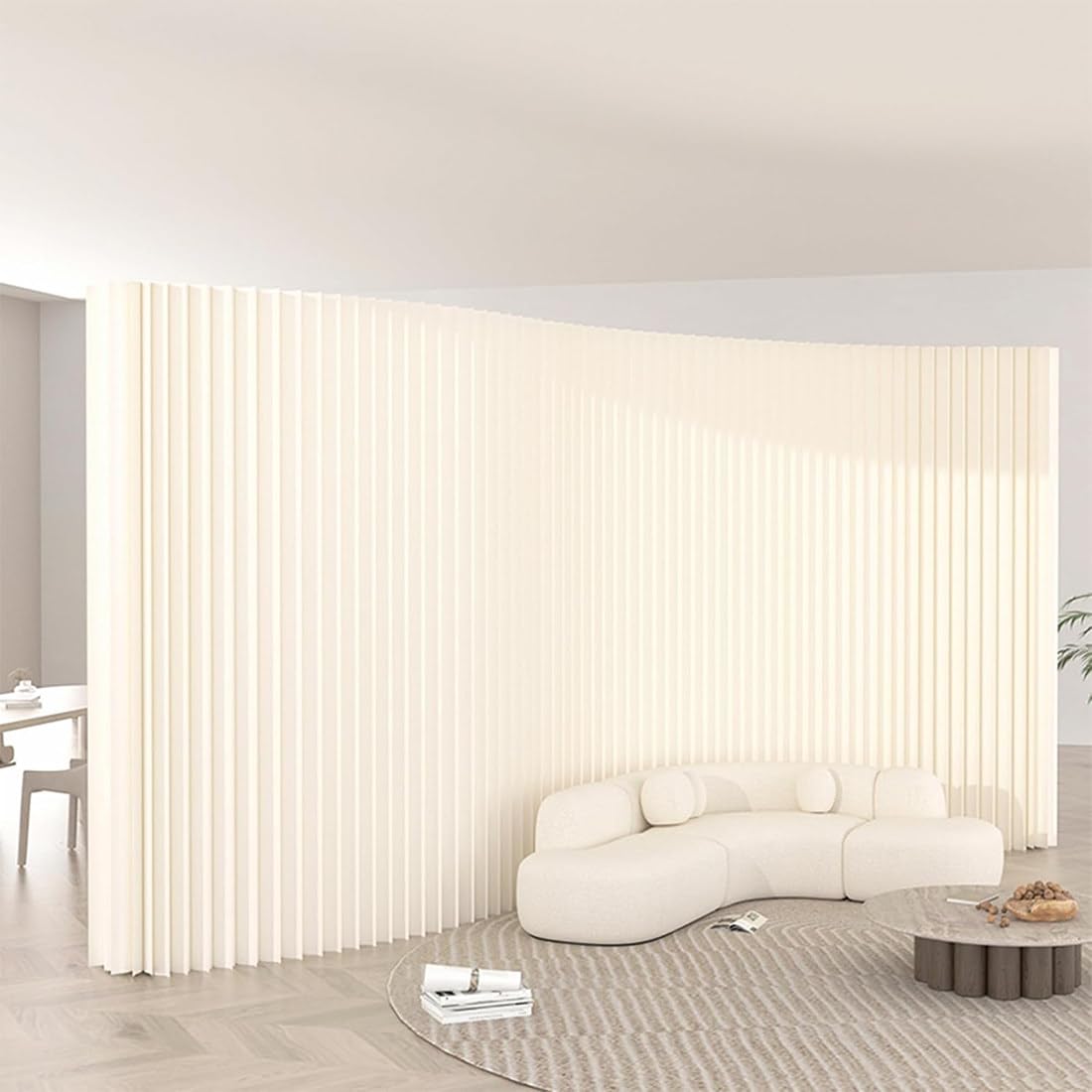 Paravent autoportante en papier kraft au design architectural de 1.8M