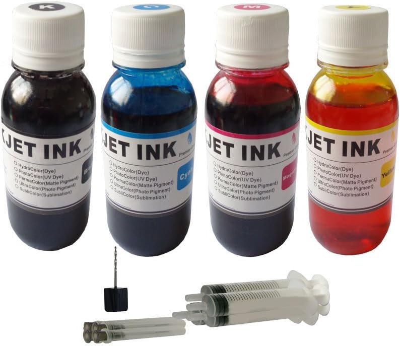 ND R@ 4 X 100ml Pigment Black and Dye Tri-Color Refill Ink Kit for 88 901 564 920...