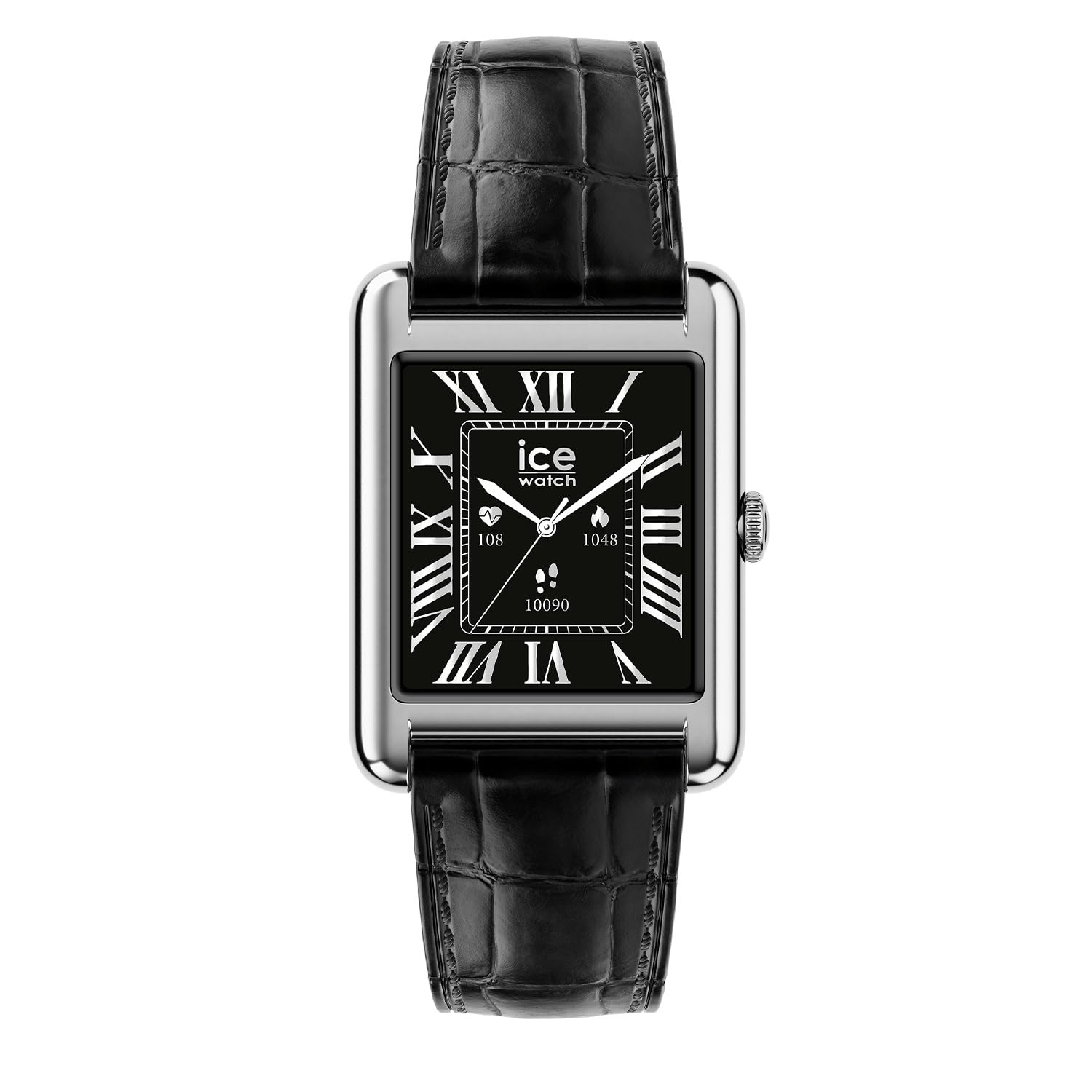 ICE-WATCH - Ice smart TKS 2.0 Silver Black Croco - Silbergraue verbundene Uhr für Damen mit Lederarmband - 025380 (1,41 Zoll)