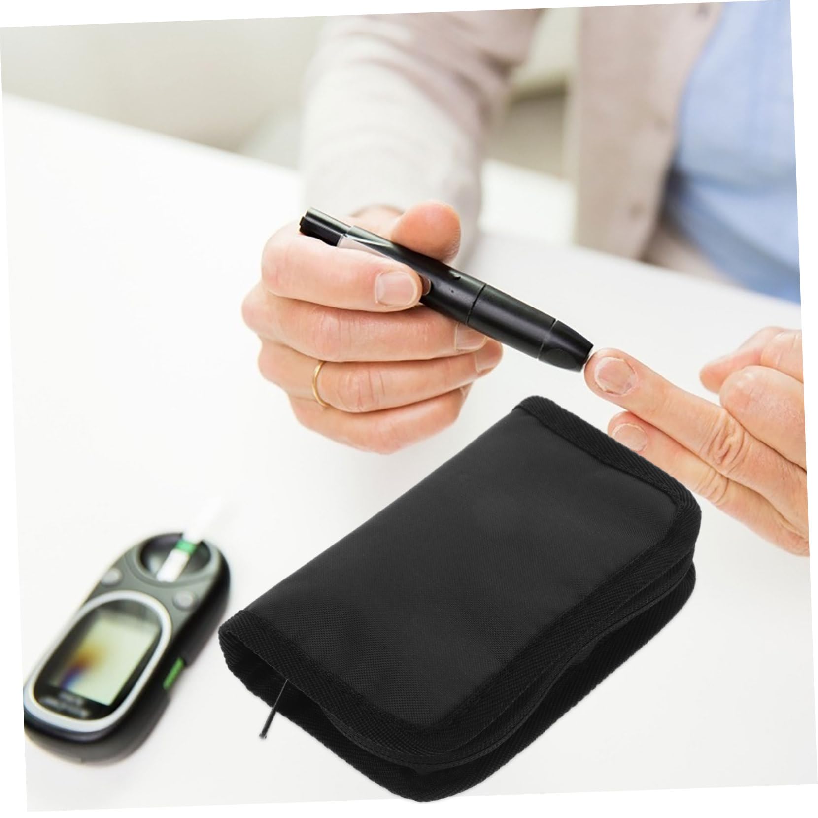 Healvian 15piezas Organizador De Almacenamiento Para Glucómetros Estuche Aislante Portátil Para Diabéticos Bolsa De Transporte Práctica y Para Casa y