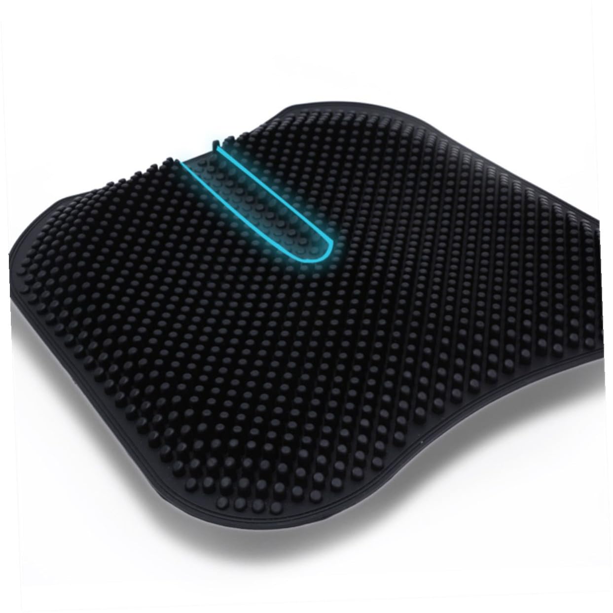 Cojín Negro de Masaje de Silicona Transpirable Función Antideslizante y Diseño Cómodo para Asiento de Coche para Hombre y Mujer