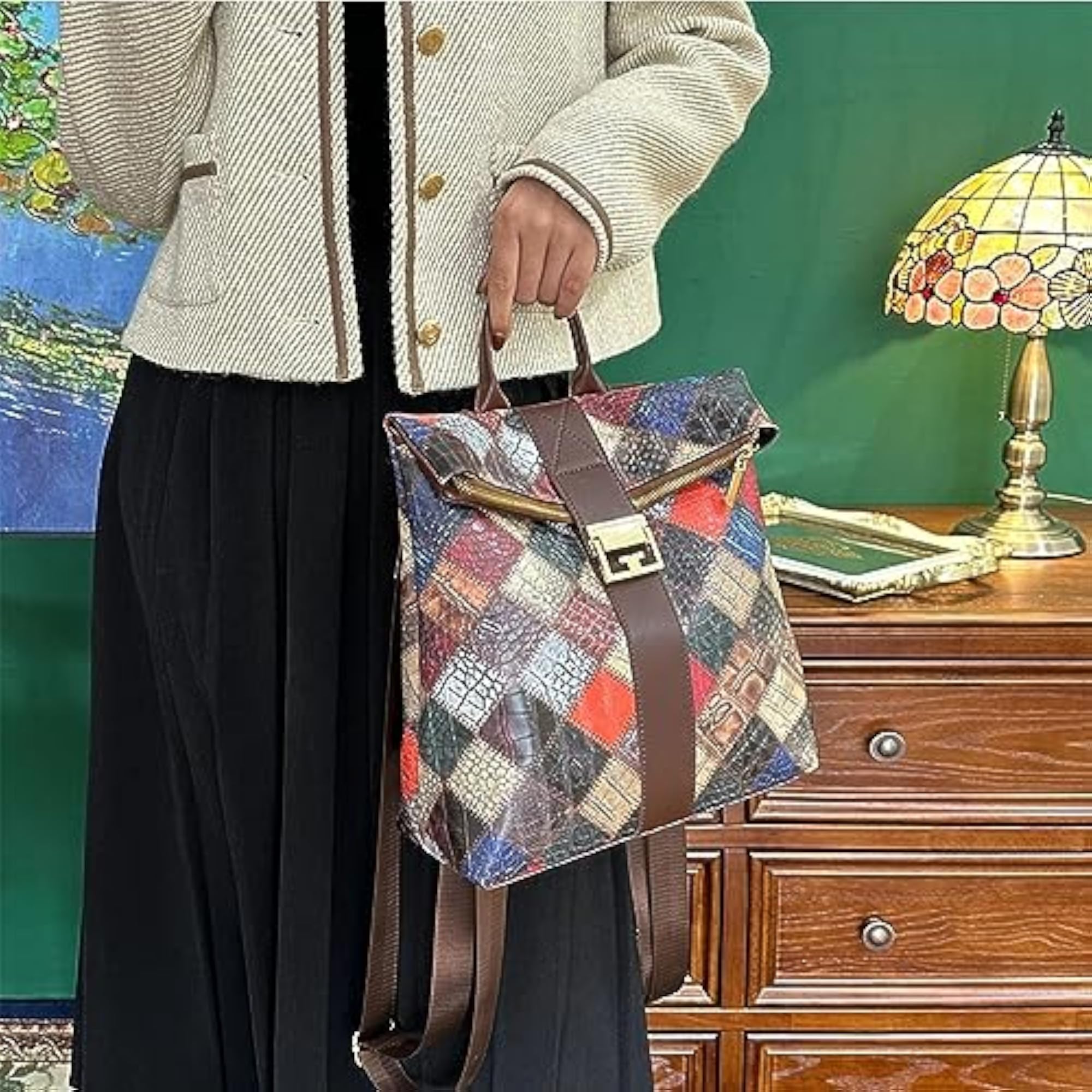 Stylish Multi-Purpose Printed Women Backpack, Casual Travel Bag