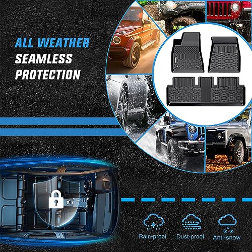 Image of Nilight TPE Floor Mats for Tesla Model 3 2020 2021 2022 2023 | All Weather Custom Fit Heavy Duty Floor Liners