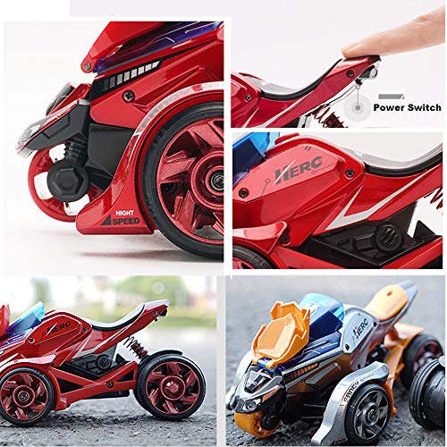 Gilumza Pull Back Car Motorcycle Toys, Pull Back Vehicles Racing Cars Launcher Toy with Music Lighting, Die-cast 2 in 1 Catapult Race Trinity Chariot Gift for Christmas Brithday (White&Blue) - Thumbnail 7