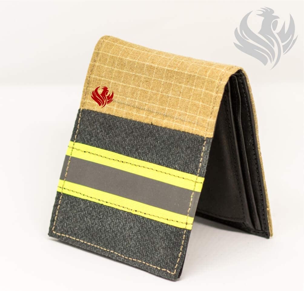 Feuerwehr Geldbörse/Portemonnaie/Geldtasche/Portjuchhe/Brieftasche Geldbeutel / 125 x 95 x 20 mm/Original aus gebrauchter Feuerwehrkleidung/aus Deutschland (PBI Gold, PBI)