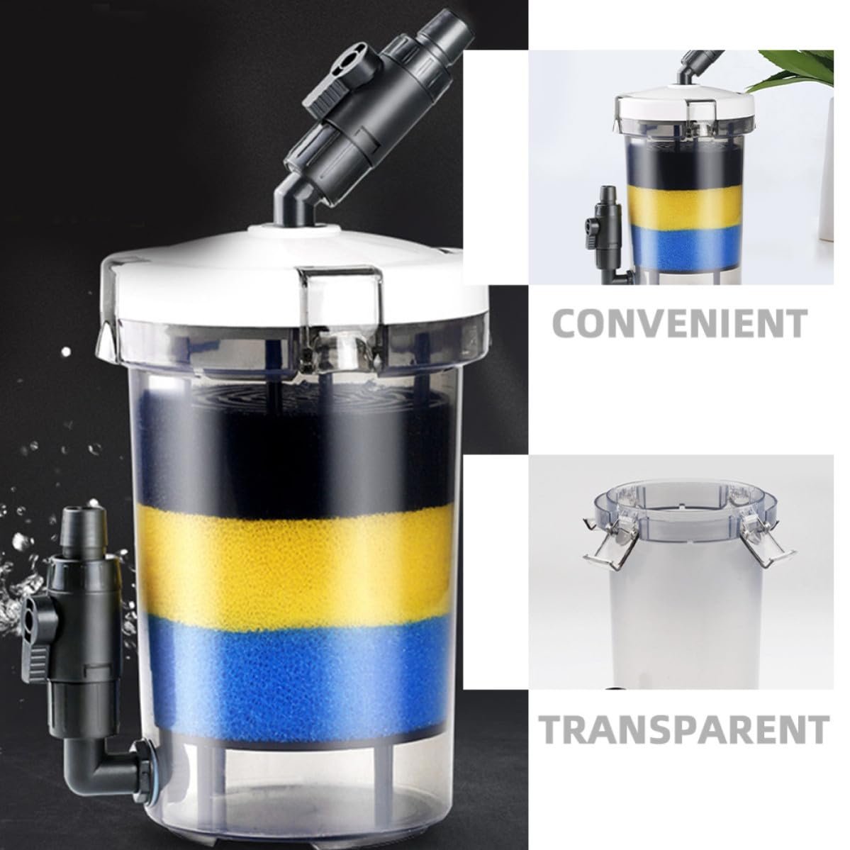 TOYANDONA Leiser Runder für Auslass 16mm Außenfilter mit Aquarium und Kunststofffilterkasten Wiederverwendbar und Praktisch für Vorderen Grasbecken und Fischtank
