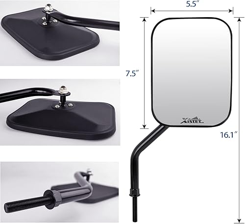 Miniatura 5 de Xislet Espejo de repuesto para puerta para Jeep Wrangler JK CJ YJ JL y espejos laterales ilimitados sin puerta, espejos de bisagra de puerta de