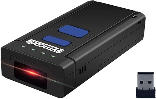 Symcode Escáner de código de barras Bluetooth, 3 en 1 Bluetooth y USB con cable y escáner de código de barras inalámbrico de 2.4 G, escaneo de