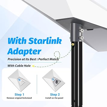 10FT Gen 3 Starlink Pole Mount, Starlink Mount with Pipe Adapter, Starlink Ground Pole Mounting Kit for Starlink Standard 4/4X/Gen 3