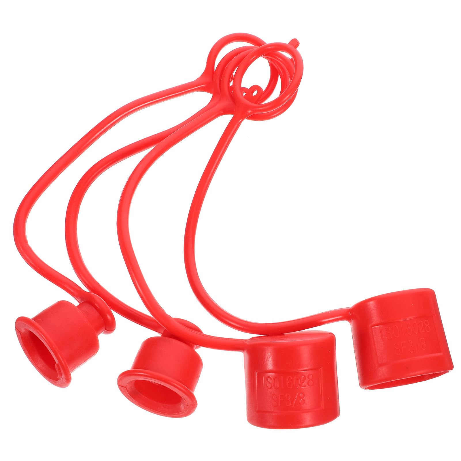 4 Tapas de plástico rojo STOBAZA para protección de mangueras hidráulicas industriales