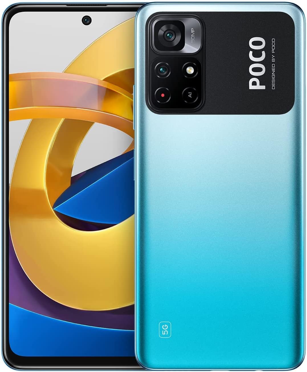 POCO M4 Pro 5G (Cool Blue, 6GB RAM, 128 GB Storage)- 240Hz, FHD+ Dot Display | 50mp with 8MP ultra-wide angle camera