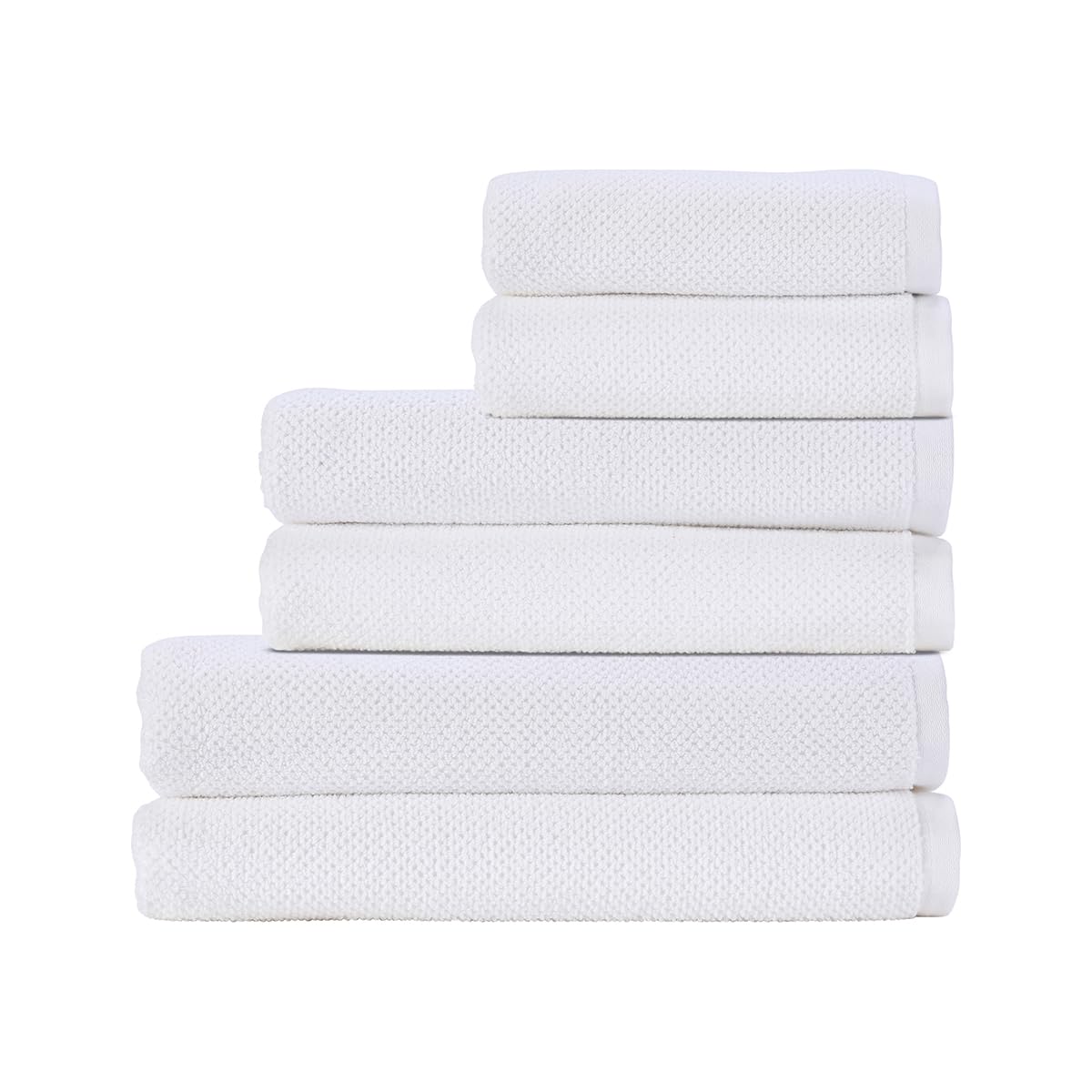 Christy Brixton 6 Piece White Towel Set | 100% Cotton | Ultra Soft | Super Absorbent | 600GSM | 2 Bath Sheets 2 Bath Towels 2 Hand Towels — image 1