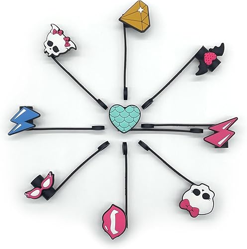 Miniatura 3 de Cubierta de paja de silicona para vasos, pajitas reutilizables, lindas puntas de popote (cubierta de paja de monstruo9 unidades)