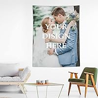 Vista 10 de OHORTEB Tapiz vertical personalizado con foto y nombre, colgante de pared personalizado para bodas, cumpleaños, día del padre, día de la madre