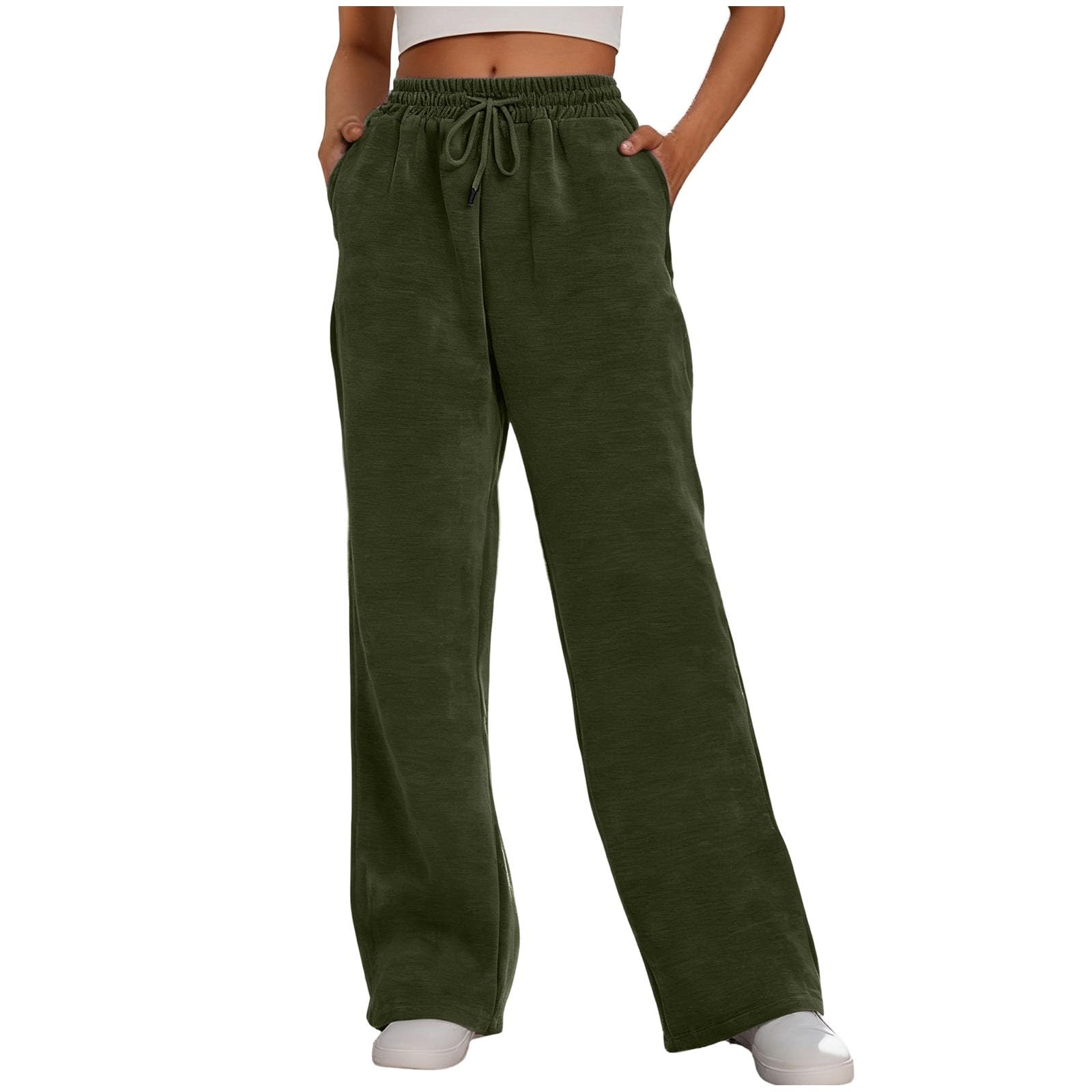 Pantalones deportivos holgados con cintura elástica para mujer, cómodos, elásticos, para gimnasio, entrenamiento, pierna recta, pantalones casuales para correr, deportes, transpirables, cálidos