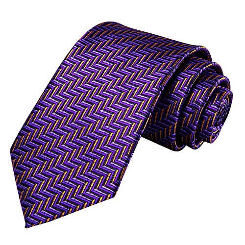 Image of Hi-Tie Men Silk Ties Set with Flower Lapel Pin Necktie Pocket Square Cufflinks for Tuxedo Wedding Business