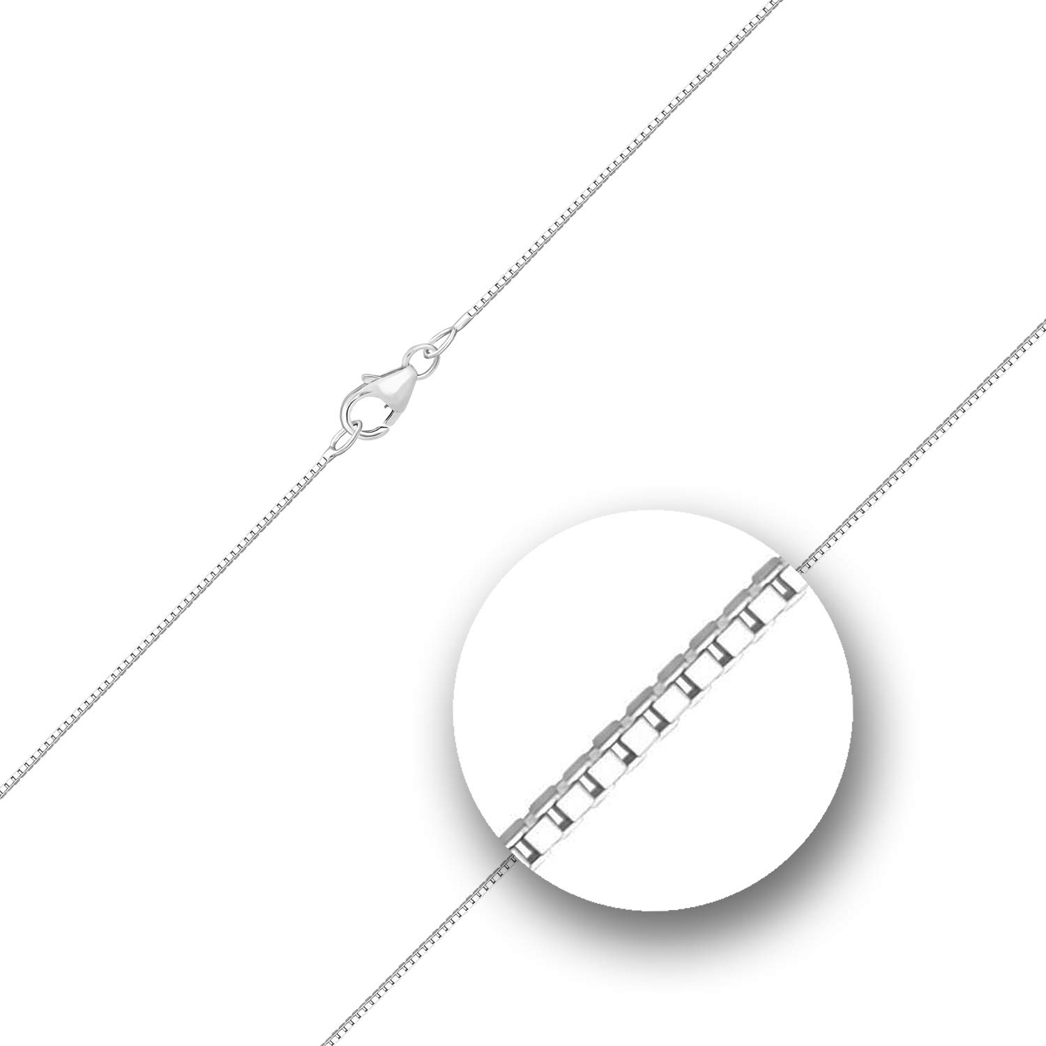 EDELIND Sehr feine Goldkette Damen Mädchen Herren 0,7 mm Venezianerkette 375 oder 750 aus Weißgold Echt Gold mit Schmuck Geschenkbox