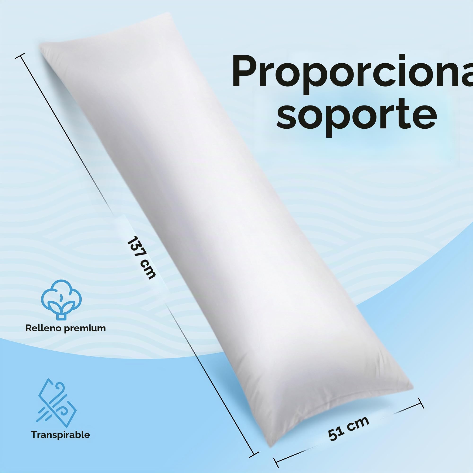 Utopia Bedding - Almohada de Cuerpo Entero Ultra Suave para Dormir, 1 Unidad