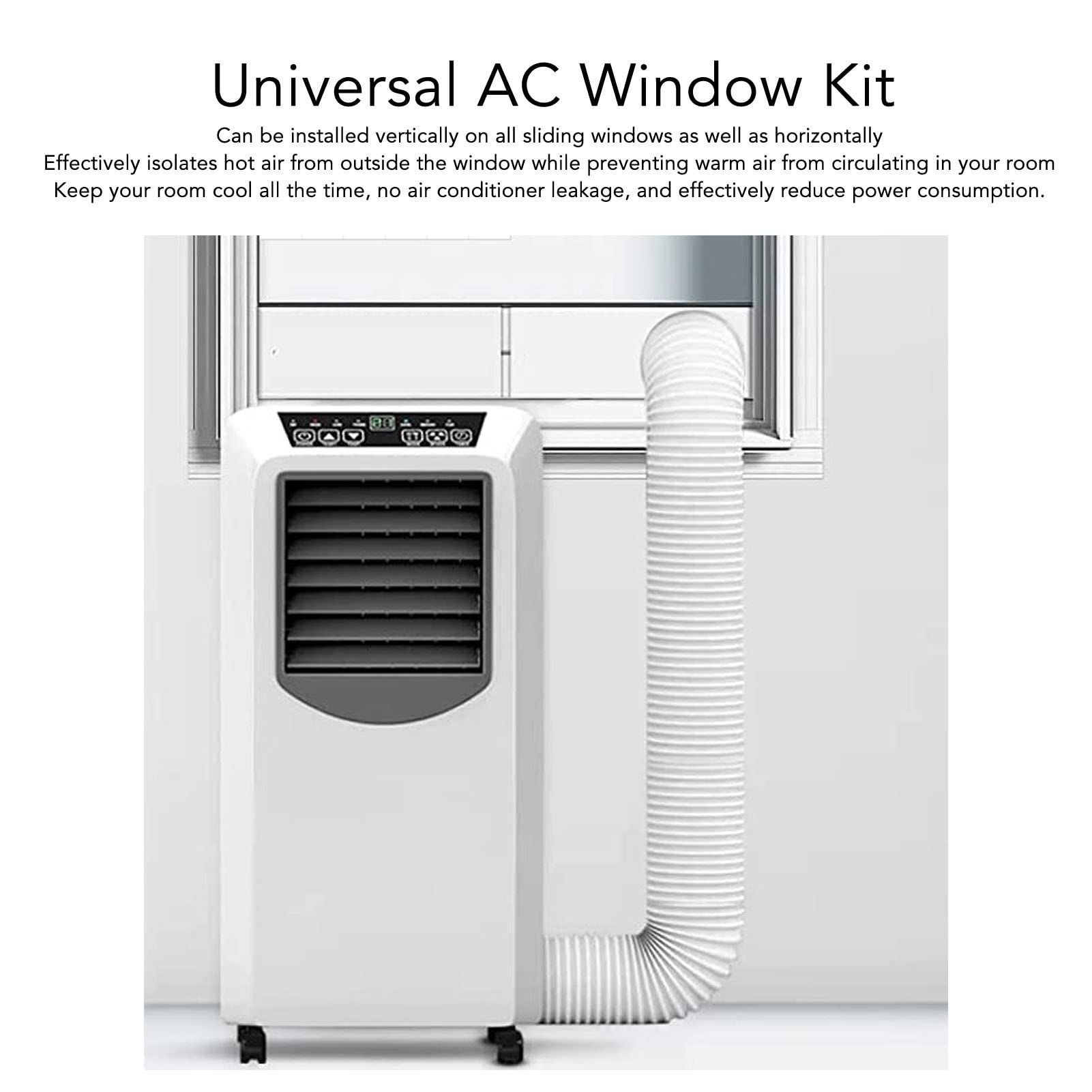 Kit de Ventana de Aire Acondicionado Portátil de 4 Piezas, Kit de Ventilación de Ventana Corrediza, Kit de Ventilación Ajustable para Ventana Corredera, Paneles de Sellado de Ventana Ajustables de 16.