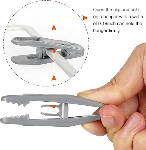 Miniatura 41 de Tinfol Ganchos de conector para colgar colgadores, 50 ganchos para ropa que ahorran espacio, clips extensores resistentes para perchas y Blanco