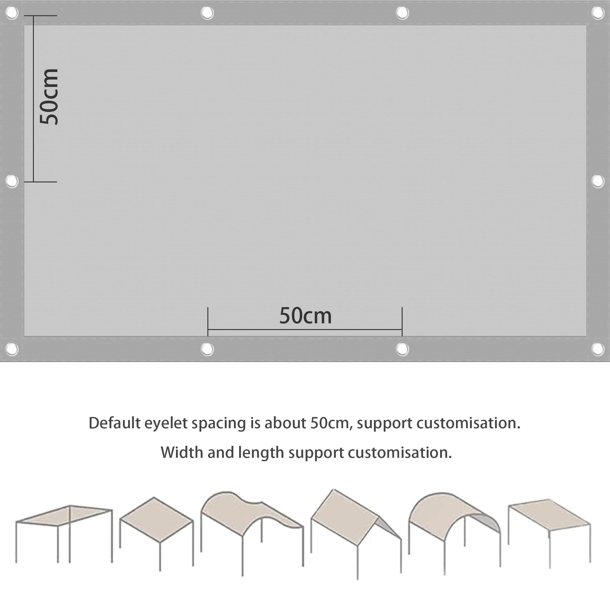 Schattiernetz mit Ösen 150 x 500 cm Wasserabweisend Windabweisend Sonnensegel Rechter Winkel mit Ösen Und Befestigungsseile für Balkon Terrasse Garten Outdoor, cremefarben