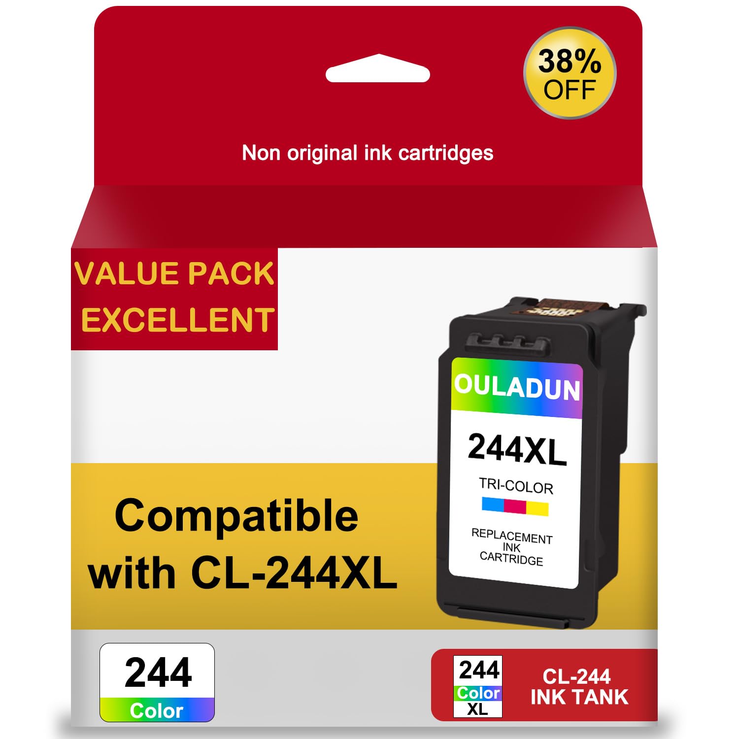 Tinta Impresoras Pixma Cartuchos Tinta Canon PG-243XL/CL-244XL - Combo 1 Negro + 1 Color Para Impresoras Pixma Series Repuestos PG-243XL CL-244XL Impresoras Pixma TR4520 TS3322