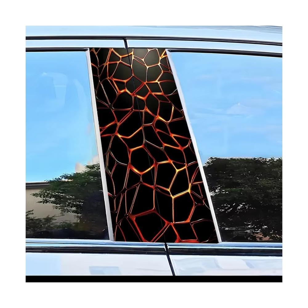 Bertdcx One Color 2 Car Center Pillar Stickers Geometric Mesh B-Pillar Scratch Protection Sticker Auto Parts