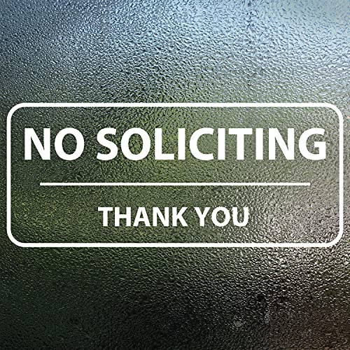 No Soliciting Sign 3''X7'' No Soliciting Door Window Sticker Indoor Outdoor Waterproof UV Proof Vinyl Decal for Home Business 5 Pack Clear