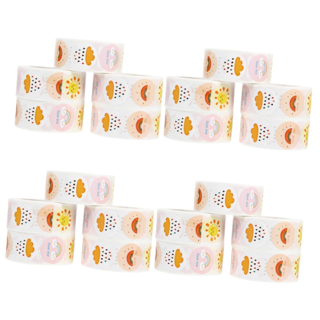 Lurrose 20rollen Selbstklebende Danke Aufkleber Mit Wetterdesigns Pro Für Karten Tüten Und Handgemachte Deko Für