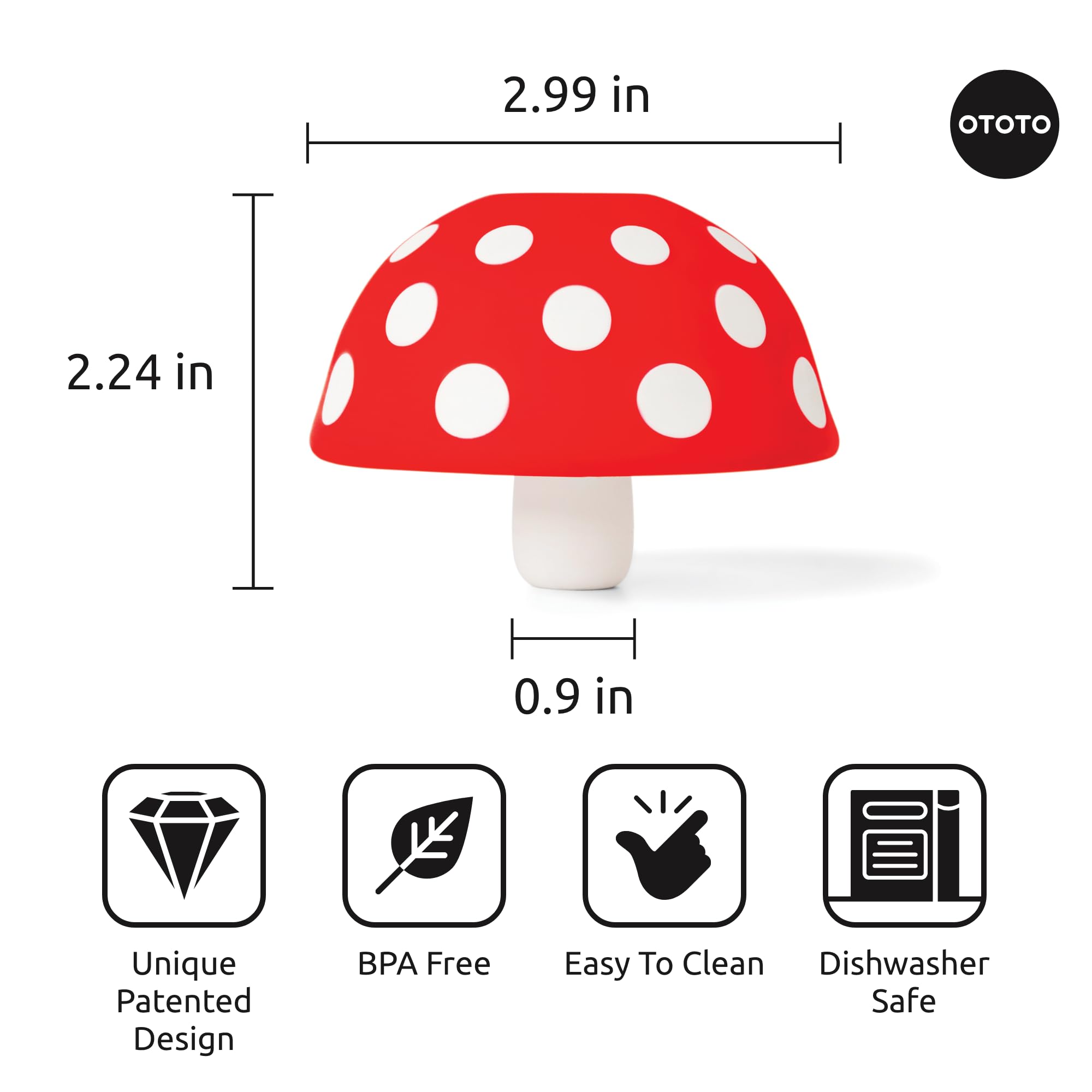 OTOTO Mushroom - Foldable Small Kitchen Funnel with Wide Mouth for Jars. Bottle Liquid Transfer - Silicone, 100% Food Safe, BPA Free, Dishwasher Safe: Magic Mushroom