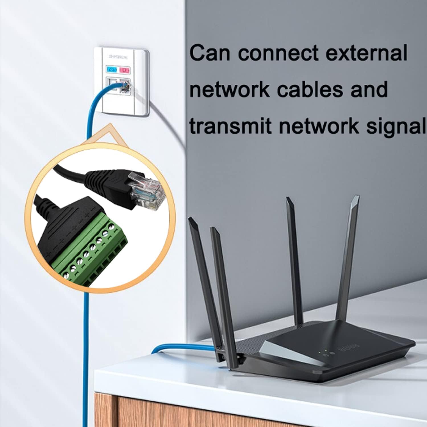 RJ45-Stecker auf 8-poligen Schraubklemmen-Adapter, RJ45, 8p8c auf 8-poligen Bolzenanschluss, für Cat 5/5e/6 Ethernet-Extender, CCTV, Digital-DVR-Netzwerkadapter, 10 Stück