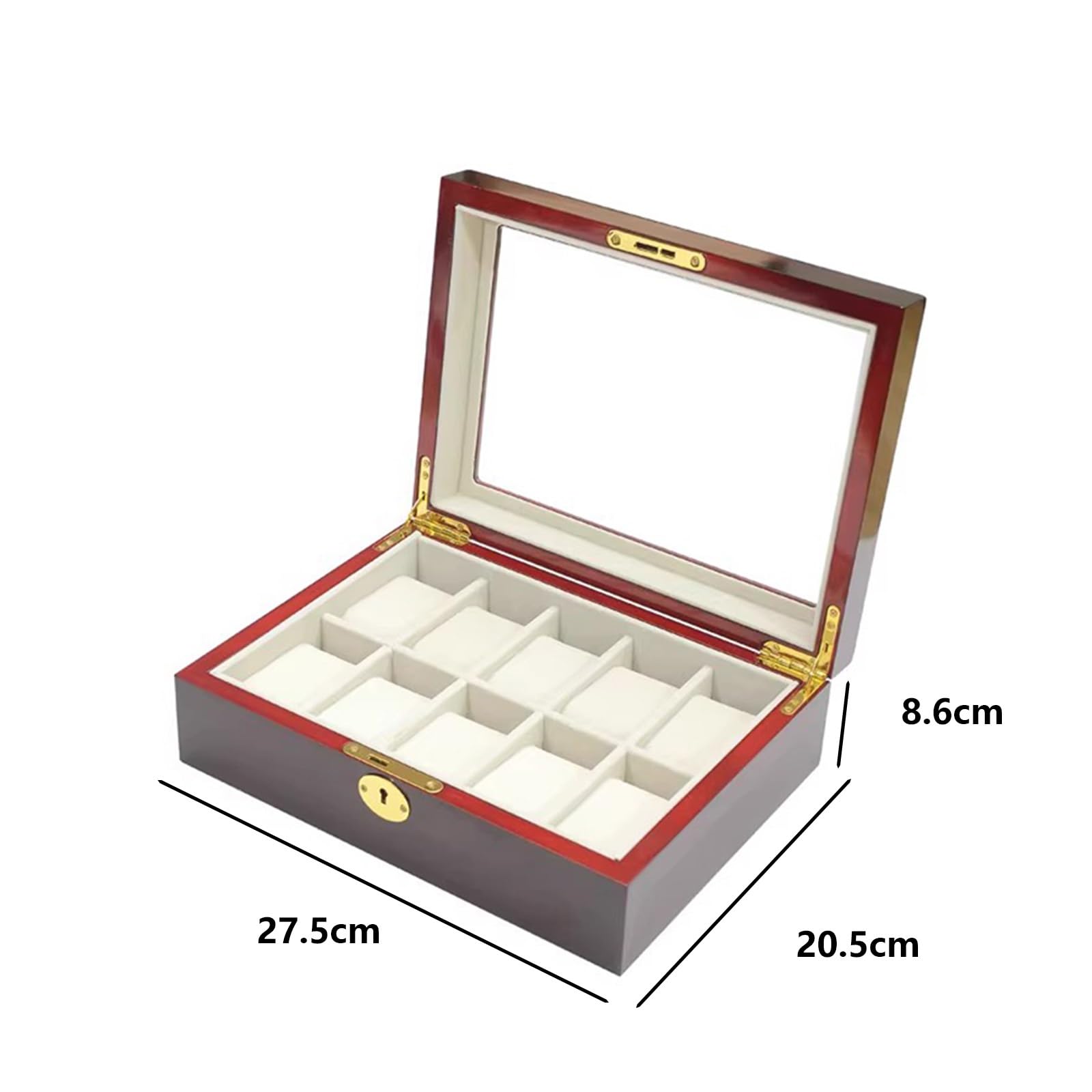 JEKKAH Caja de embalaje for reloj, caja de madera for guardar joyas, exhibir relojes mecánicos(10 Slots)