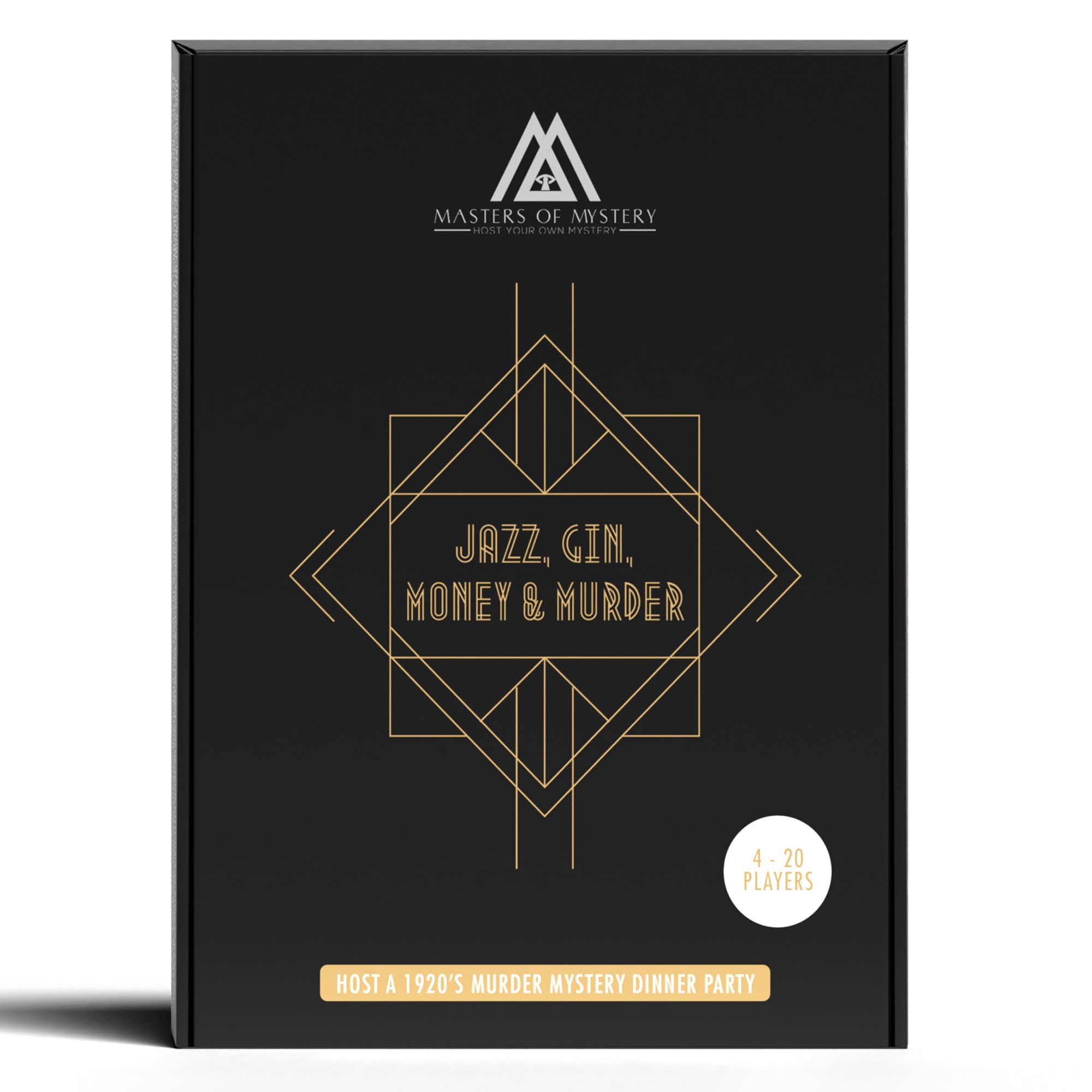 Replay-able 1920s Murder Mystery Dinner Party Game for Up to 20 Adults - Host Your Own Dinner Party Game Night - 1920s Speakeasy Gatsby Theme Medium English 4-20 Players