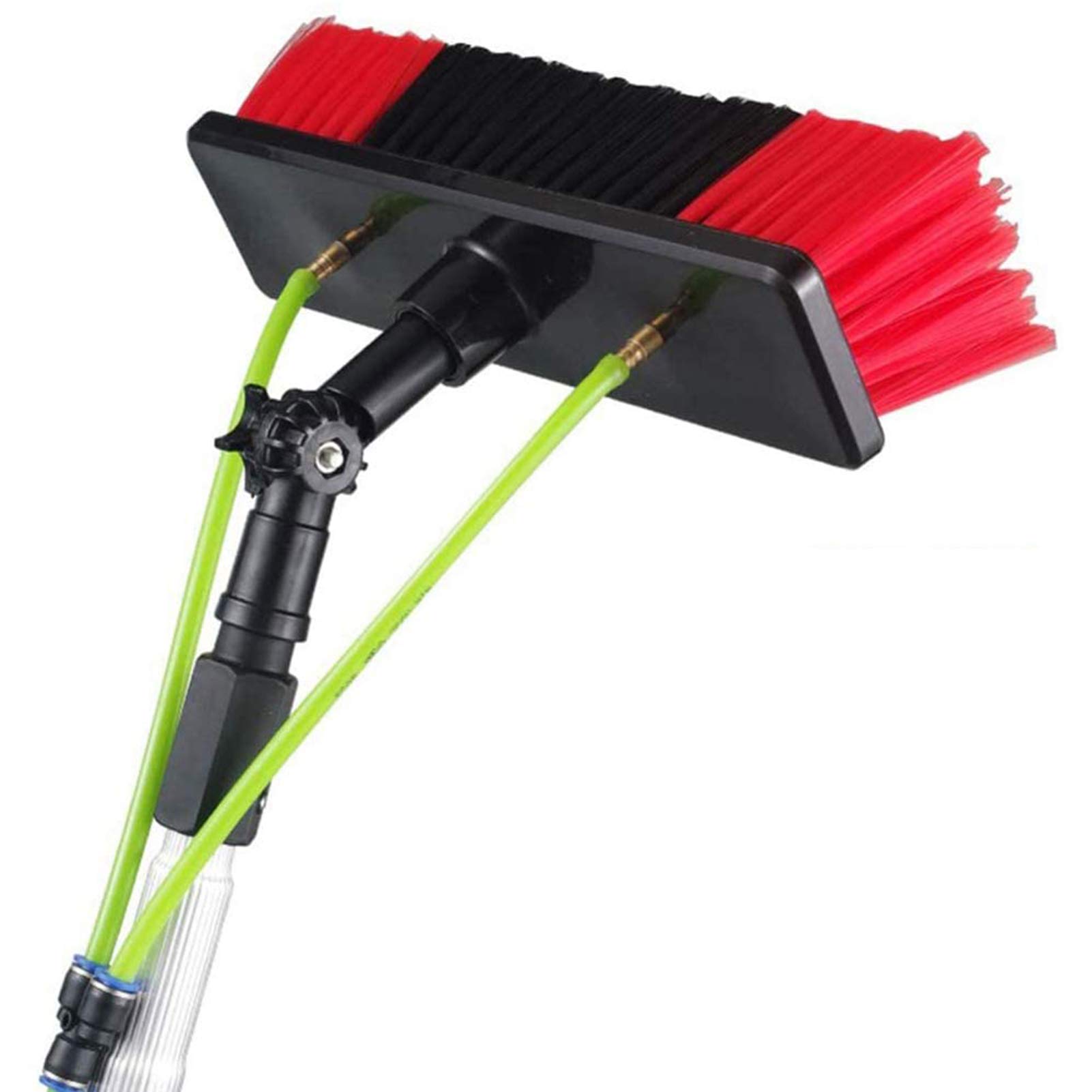 SBJKLYRN Window cleaning rod， Water/Hose Fed Pole, Window Cleaning Photovoltaic and Solar Panels(55cm Brush Head,9M/30FT)