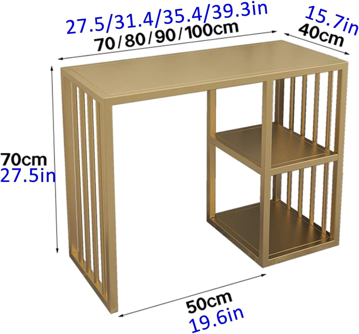 JKGHK Robot Vacuum Stand Cabinet, Vacuum Double Layer Hidden Open Storage Shelves, Floor-Standing Robot Fish Tank Rack, End Side Table for Living Room Home Office(Gold,100cm/39in)
