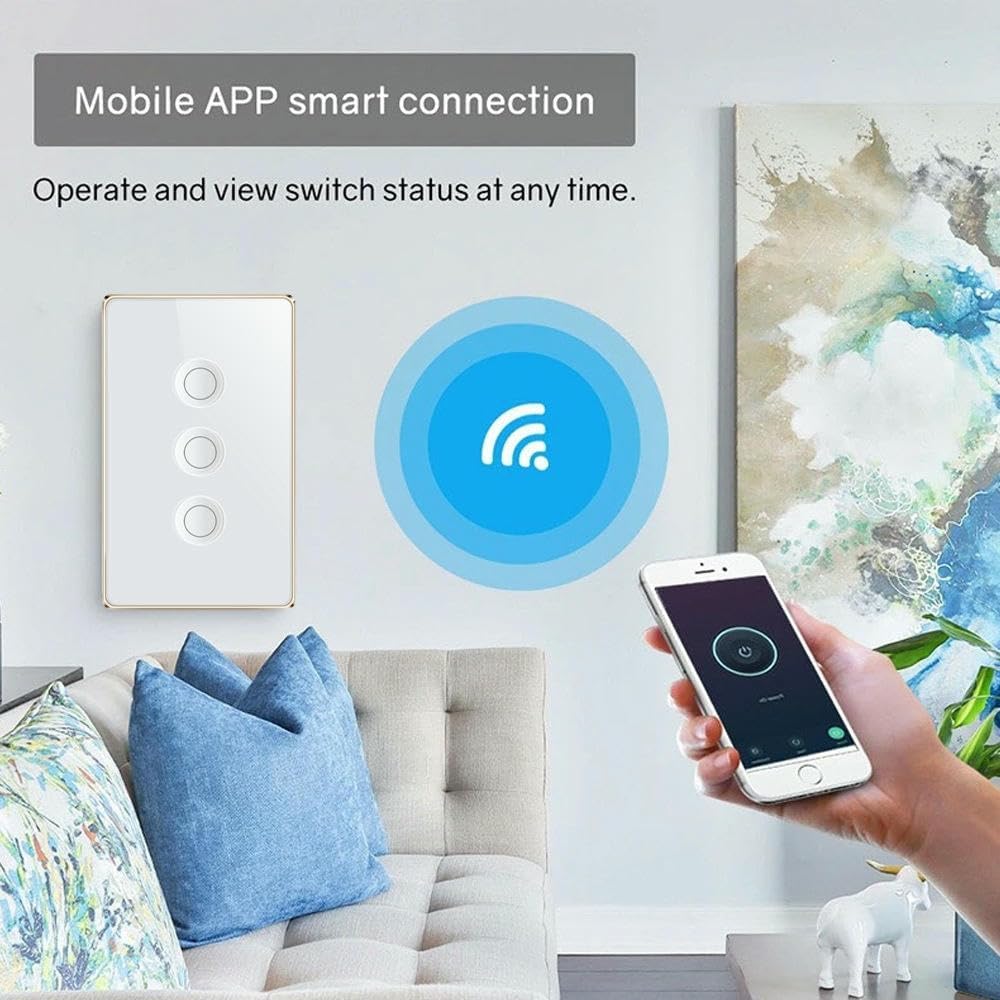 Tuya WiFi/Zigbee Smart Wall Switch with Metal Frame and Indented Touch Control – Compatible with Alexa and Gogle Assistant Tempered Glass Panel Available in 1/2/3/4 Gang Options Zigbee-White 2 Gang